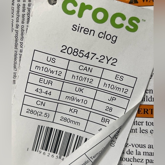 New Crocs Siren Clog Platform Block High Heels Bone/White Slip On Womens Size 12 - Picture 13 of 14